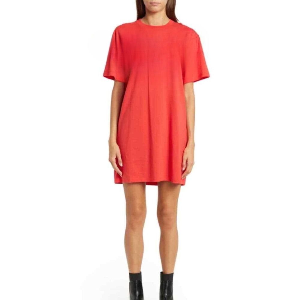 NWT McQ By Alexander McQueen coral Tshirt Dress size xs